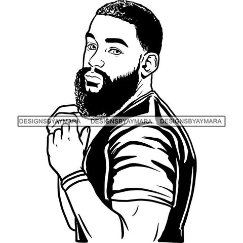 Attractive Man Bearded Hipster Model Fashion Male Guy Stylish Mustache Close-up Sexy Macho Manly SVG Files For Cutting