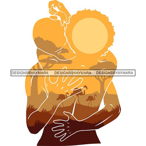 Sensual African Artwork Proud Roots Sexy Couple Safari Savanna Africa Continent Exotic Environment  SVG Files For Cutting and More!