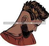 Attractive Caucasian White Man Bearded Hipster Model Fashion Male Guy Hombre Masculino Guapo Stylish Close-up Sexy Macho Manly SVG Files For Cutting