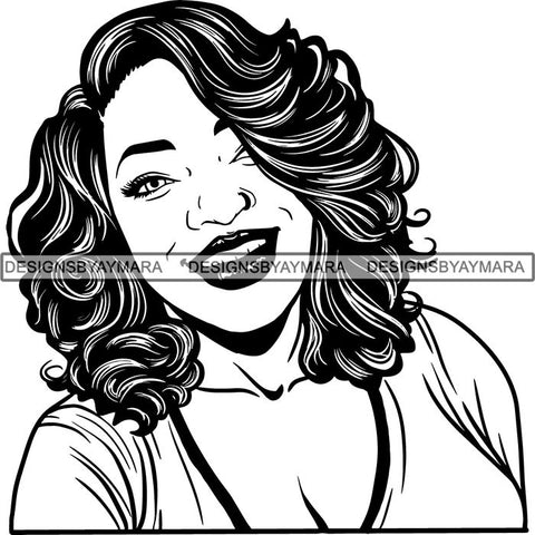 Beautiful Afro Woman Unique Designs In Black and White SVG Cutting Files For Silhouette Cricut and More