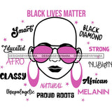 Afro Lola Boss Lady Black Lives Matter Quotes Dope Diva Glamour Wearing Glasses Accesories .SVG Cut Files