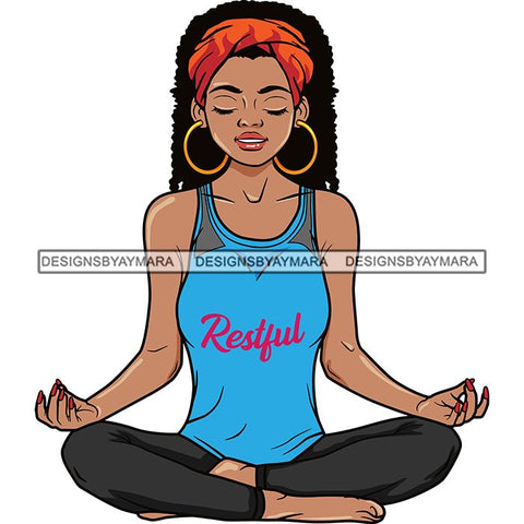 Afro Lola Meditation Meditate Yoga Relax Inhale Exhale Stress Free .SVG Cutting Files For Silhouette and Cricut and More!