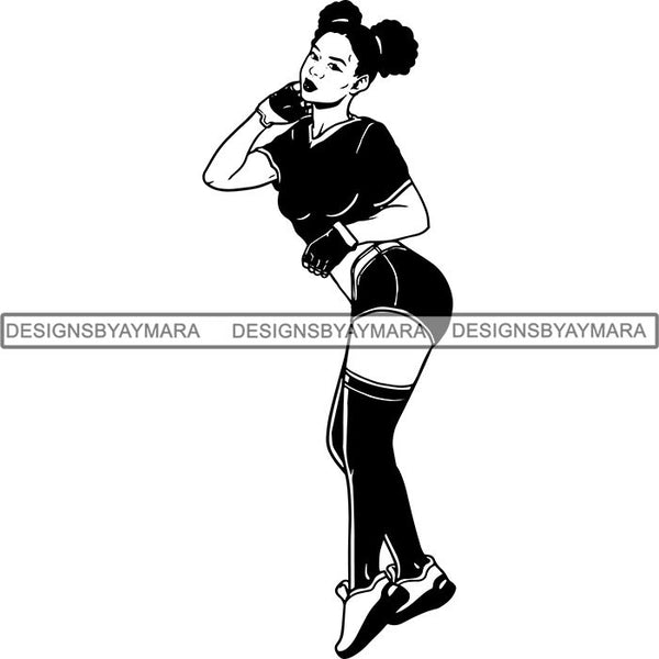 Afro Sexy Goddess Melanin Woman Queen Tattoo SVG Cut Files For Silhouette and Cricut