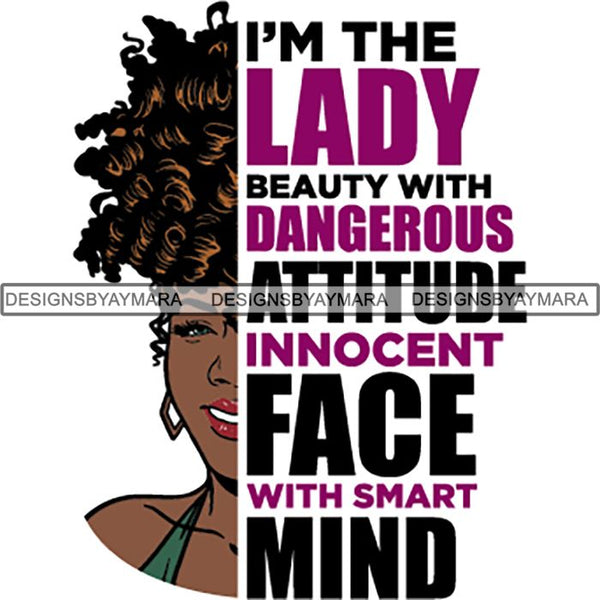 Afro Woman Half Face Life Quotes SVG Cutting Files For Silhouette and Cricut and More!