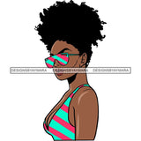 Ebony Afro Woman Nubian Melanin Brown Skin Makeup Model Glasses Accesories SVG Cut Files