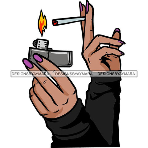 Ganja Narcotic Joint Blunt Weed Leaf Hydroponics Cannabis Woman Smoking Grass Marijuana SVG Cut Files