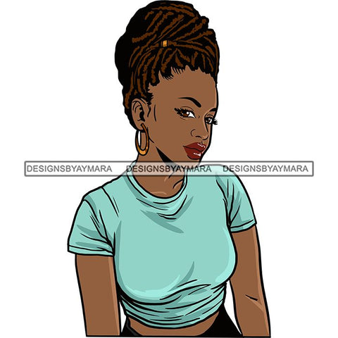 Afro Woman Braids Dreadlocks Sister-Locks Dreads Locks Hairstyle .SVG Cut Files For Silhouette and Cricut