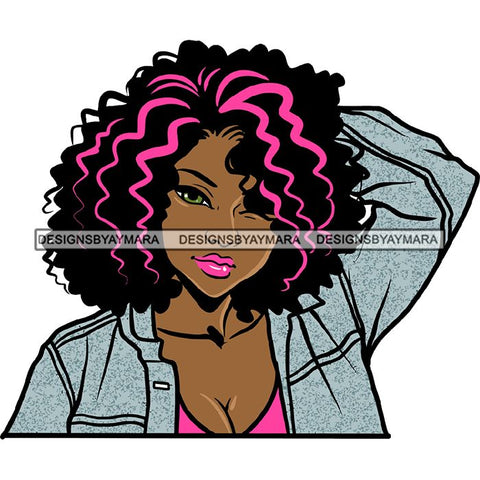 Ebony Afro Woman Nubian Melanin Brown Skin Makeup Model Glasses Accesories SVG Cut Files