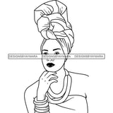 Afro Lady Black Goddess Melanin Turban Head-wrap Dark Latina Morena SVG Files For Cutting and More!