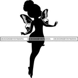 Afro Cute Baby Girl Fairy Wings Fantasy .SVG Cut Files For Silhouette Cricut and More