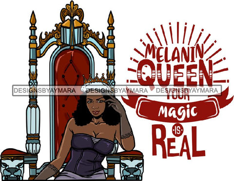 Afro Queen Goddess Melanin Nubian Glamour .PNG Print Files Not For Cutting