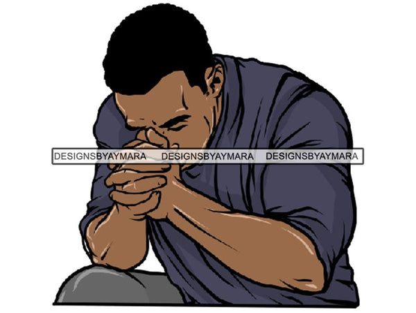 Man Praying God PNG Print File Not For Cutting