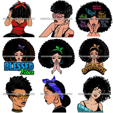 Bundle 9 Afro Boss Lady Dope Diva Glamour Hot Sellers Designs .SVG Cutting Files