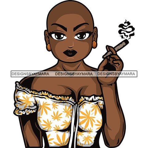 Afro Lola Smoking Pot Weed Joint Blunt Cannabis Marijuana SVG Cutting Files