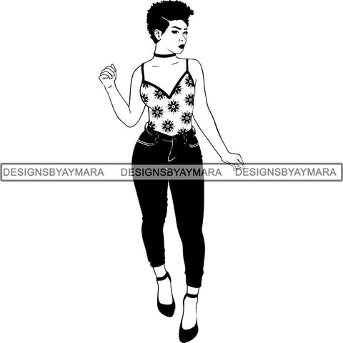 Afro Woman SVG Cut Files For Silhouette and Cricut