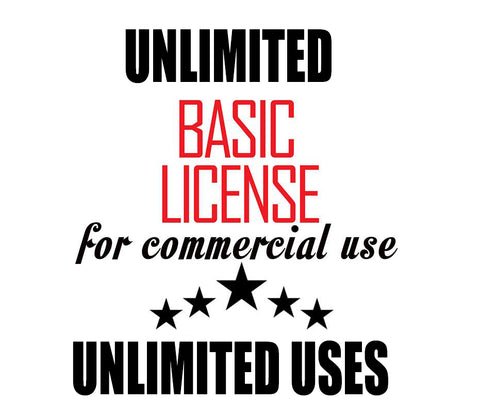Unlimited Designs Basic Commercial License for Commercial Use of Patterns, Graphic Design - unlimited prints / usage