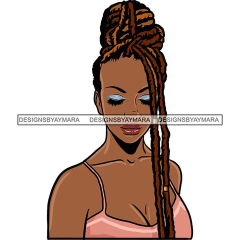 Afro Woman Braids Dreadlocks Sister-Locks Dreads Locks Hairstyle .SVG Cut Files For Silhouette and Cricut