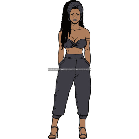 Afro Woman SVG Turban Head Wrap Cutting Files For Silhouette Cricut and More