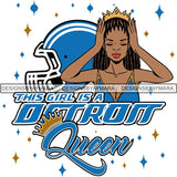 Detroit Queen Football Team SVG Cutting Files For Silhouette Cricut and More