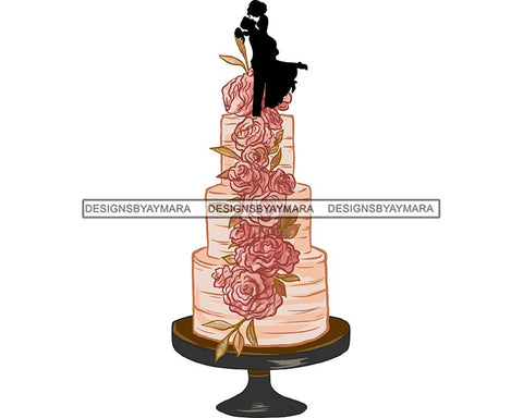 Wedding Cake Marry Lovely Couple Wife Husband Marriage Happy Romantic Celebration Engagement Bride Groom SVG Cutting Files