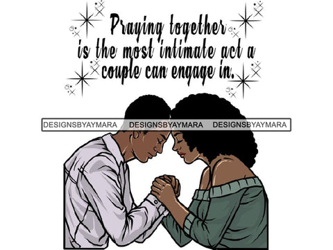 Black Couple Praying God Together PNG File For Print Not For Cutting