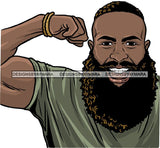 Attractive Black Man Bearded Hipster Model Fashion Male Guy Hombre Masculino Guapo Stylish Close-up Sexy Macho Manly SVG Files For Cutting