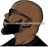 Attractive Black Man Bearded Hipster Model Fashion Male Guy Hombre Masculino Guapo Stylish Close-up Sexy Macho Manly SVG Files For Cutting