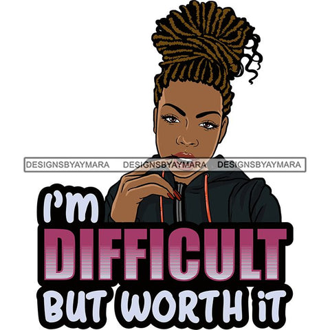 Afro Woman Dreadlocks Locs Hairstyle Gangster Bad Ass Quotes .SVG Cutting Files For Silhouette Cricut and More!