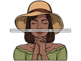 Classy Lady Praying God .PNG .JPG .SVG Clipart Perfect For Printing Not For Cutting