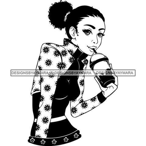 Afro Woman Kinky Hairstyle African American Beautiful Black Woman SVG Files For Cutting and More.