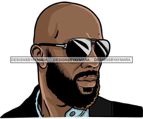 Attractive Black Man Bearded Hipster Model Fashion Male Guy Hombre Masculino Guapo Stylish Close-up Sexy Macho Manly SVG Files For Cutting