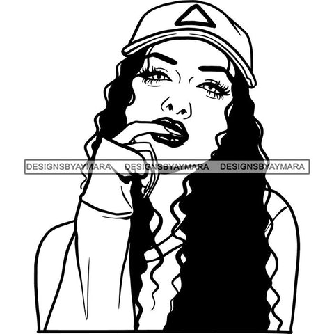 Ebony Afro Woman Nubian Melanin Brown Skin Makeup Model Glasses Accesories SVG Cut Files