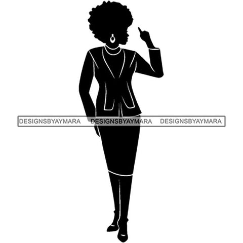 Afro Classy Church Lady Silhouette Glamour Beautiful Model SVG Files For Cutting and More!
