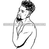 Attractive Man Bearded Hipster Model Fashion Male Guy Stylish Mustache Close-up Sexy Macho Manly SVG Files For Cutting