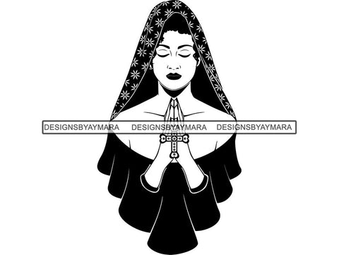 Classy Lady Praying God SVG Cut Files For Silhouette Cricut and More.