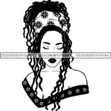 Afro Beautiful Woman Goddess Diva Classy Lady Braids Dreads Hairstyle .SVG Cut Files For Silhouette and Cricut