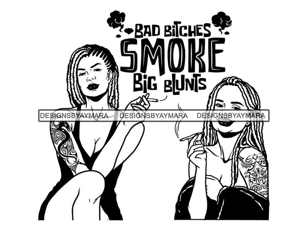 Woman Smoking Pot Deadlock Braids Hairstyle Rasta Queen Blunt Weed Cannabis 420 Marijuana Stoner High Life .SVG Cut File For Silhouette and Cricut