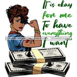 Afro Badass Goddess Hustle Woman Money Maker .SVG Cutting Files For Silhouette and Cricut and More!