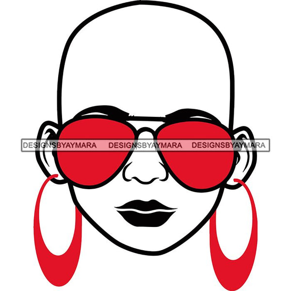 Afro Lola Boss Lady Dope Diva Glamour Wearing Glasses Accesories .SVG Cut Files