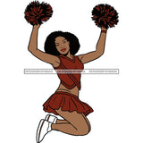 Afro Cheerleader Woman SVG Cutting Files For Silhouette Cricut and More