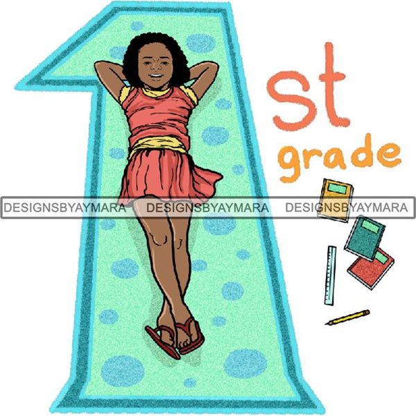 Back to School Kid Student Education Supplies .PNG Print File Not For Cutting