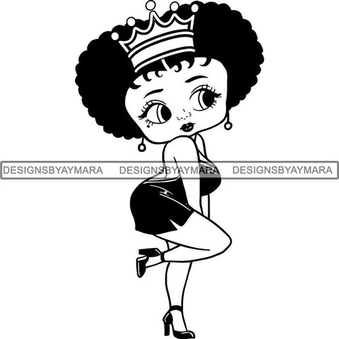 Afro Sexy Queen Betty SVG Cutting Files For Cricut and Silhouette