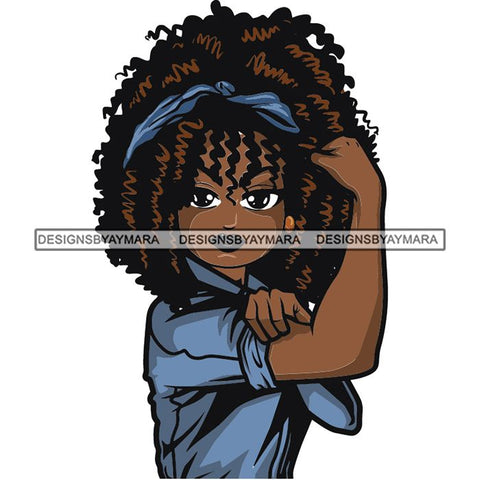 Afro Strong Lola Flexing We Can Do It Woman Power .SVG Cutting Files For Silhouette Cricut and More!