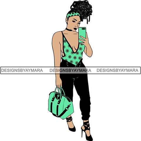 Afro Woman SVG Melanin Nubian Color Cutting Files