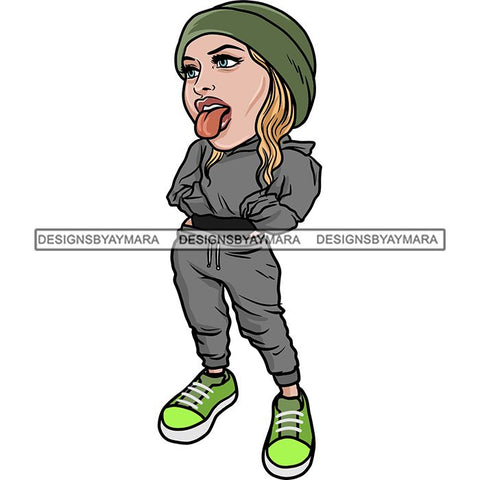 Fashion Woman Model Posing Summer Outfit Vogue Goddess Glamour Trendy Clothing Vector SVG Cutting Files