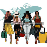 Ladies Getaway Vacation Trip Travel Adventure Best Friends Forever Buddy Sister Divas Melanin Girlfriends SVG Files For Cutting and More!