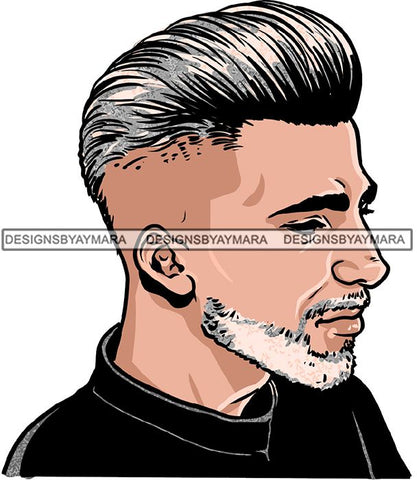 Attractive Caucasian White Man Bearded Hipster Model Fashion Male Guy Hombre Masculino Guapo Stylish Close-up Sexy Macho Manly SVG Files For Cutting