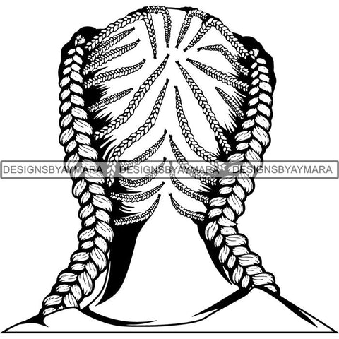 Afro Woman Braids Dreads Dreadlocks Hairstyle SVG Cut Files For Silhouette and Cricut