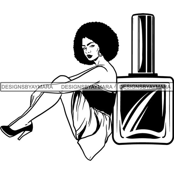 Afro Woman SVG Make Up Goddess Cutting Files For Cricut Silhouette and Much More