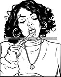 Ghetto Woman Face American Gangster Urban Swag Hip Hop Girl .SVG Cutting Files For Silhouette Cricut and More!